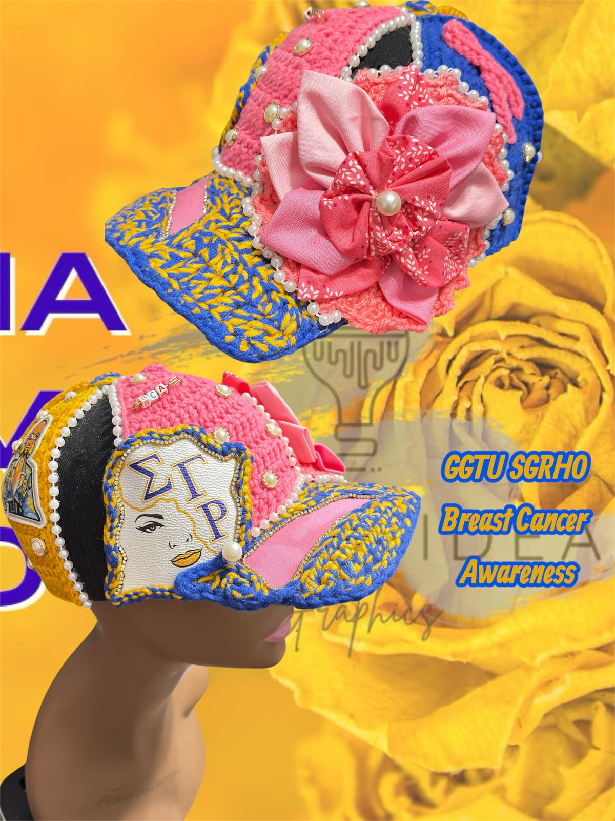 GGTU Crochet Couture Trucker™ for SGRHO/Breast Cancer Awareness
Bold. Custom. One of a Kind.
Handmade with purpose. Worn with pride.