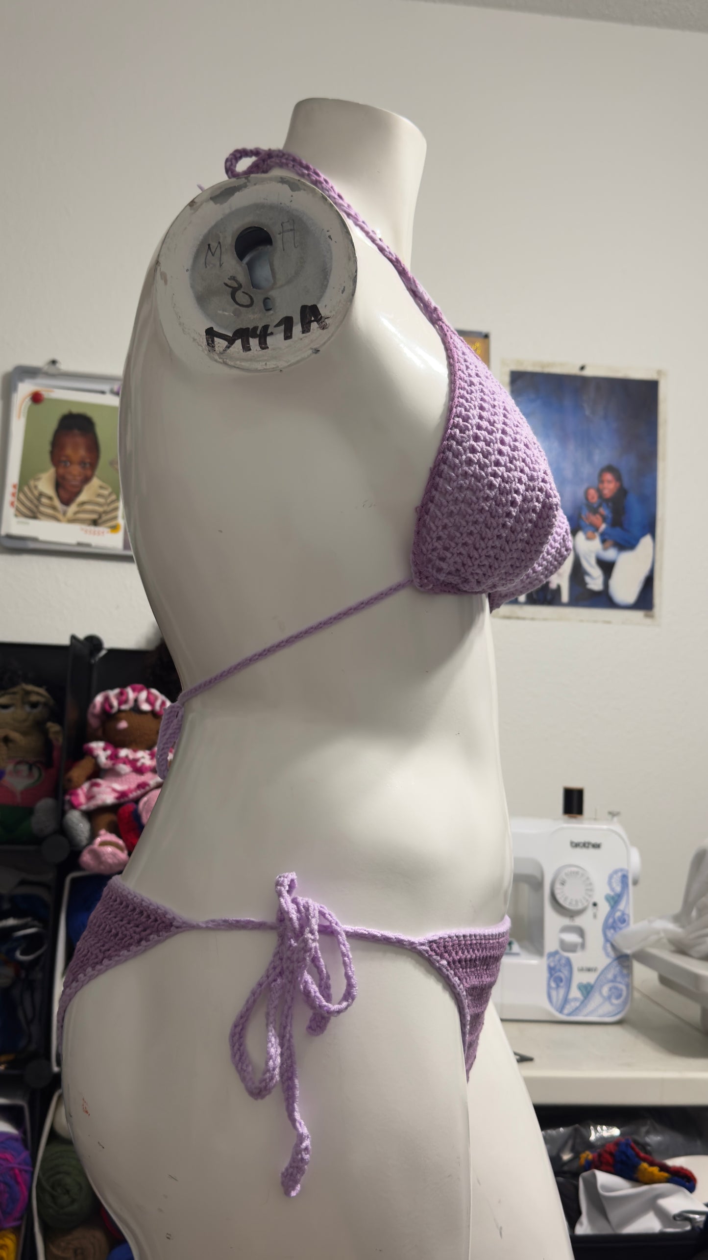 2pc Shades of Purple Crochet Bikini Set