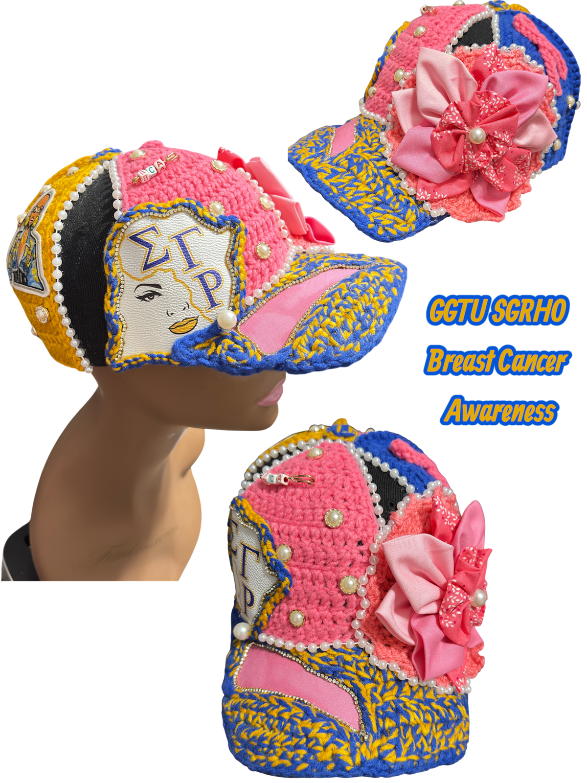 GGTU Crochet Couture Trucker™ for SGRHO/Breast Cancer Awareness 
Bold. Custom. One of a Kind.
Handmade with purpose. Worn with pride.