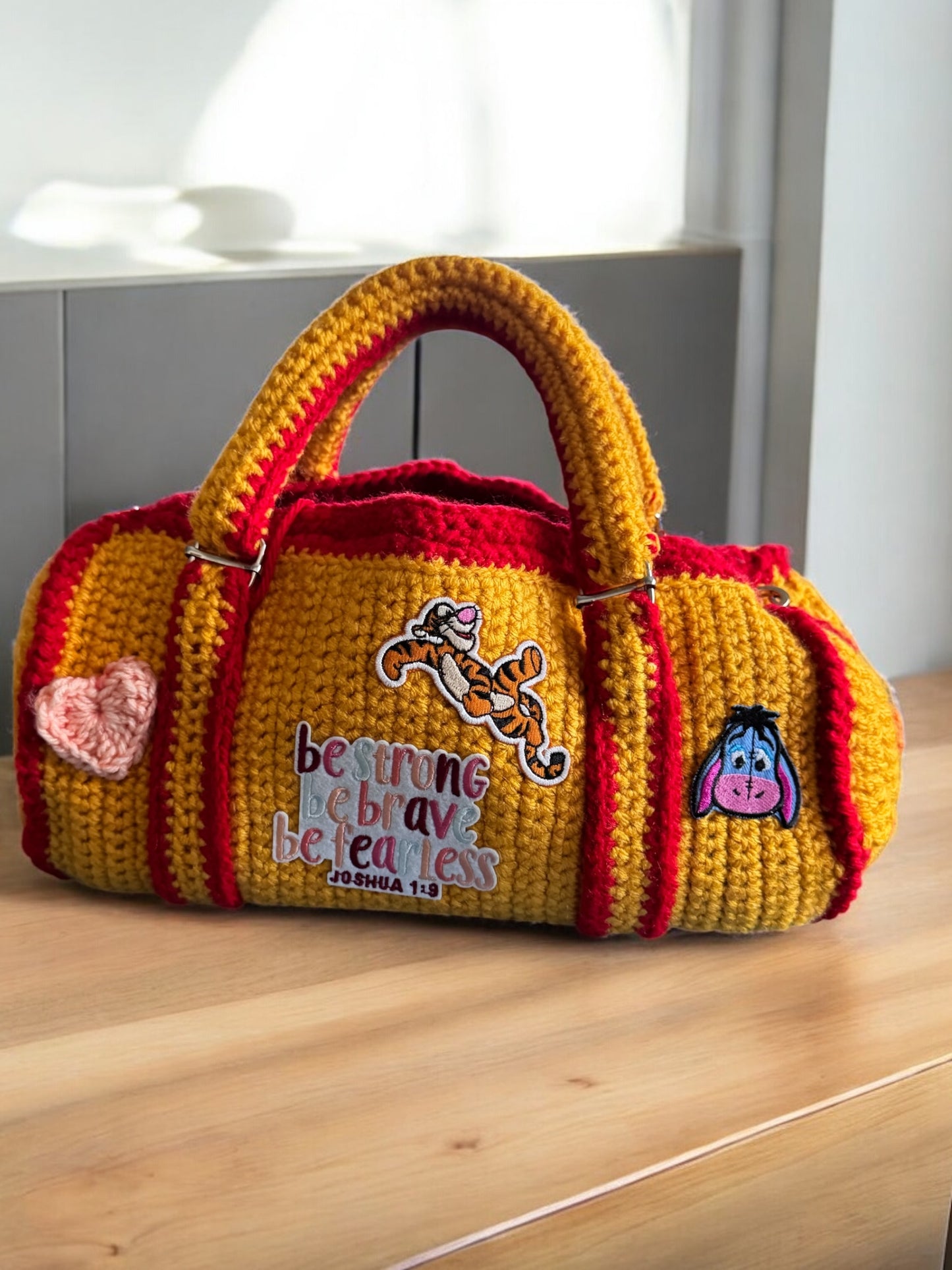 Custom crochet Duffel bags