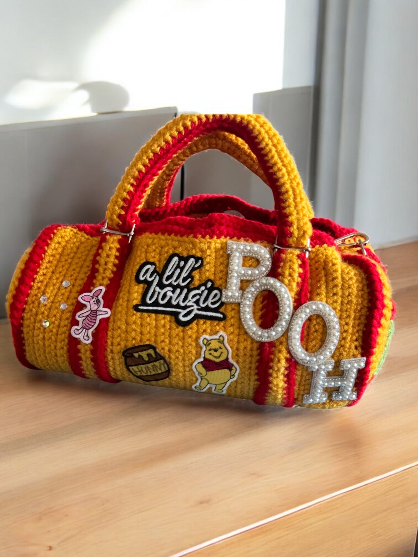 Custom crochet Duffel bags