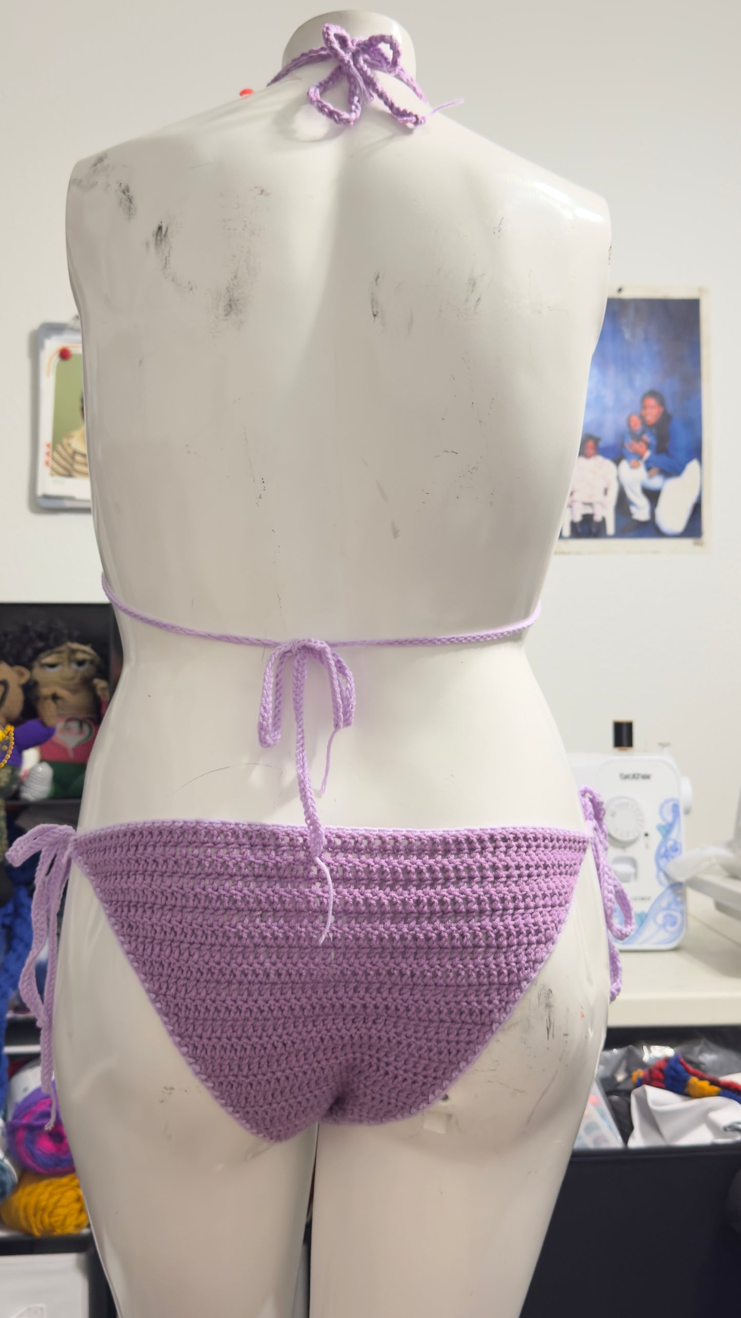 2pc Shades of Purple Crochet Bikini Set