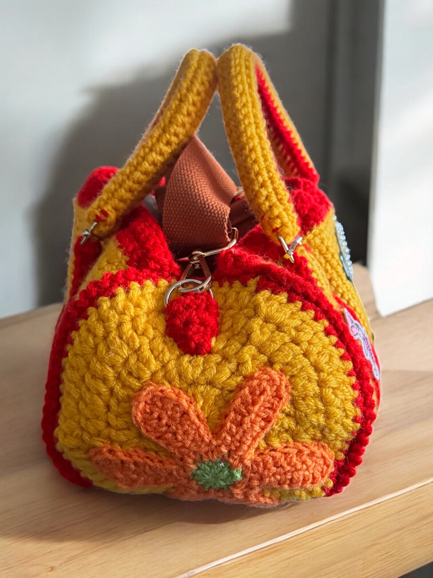 Custom crochet Duffel bags